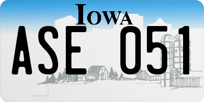 IA license plate ASE051