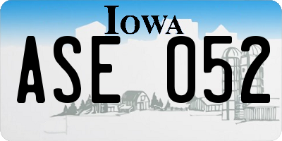 IA license plate ASE052