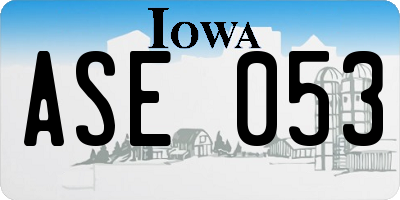 IA license plate ASE053