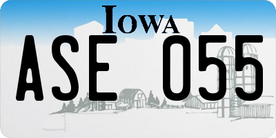 IA license plate ASE055
