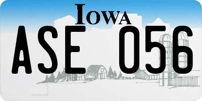 IA license plate ASE056