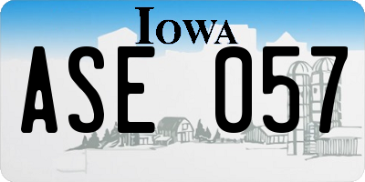 IA license plate ASE057