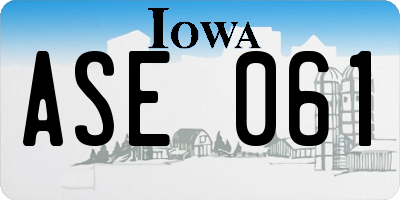IA license plate ASE061