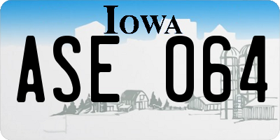 IA license plate ASE064