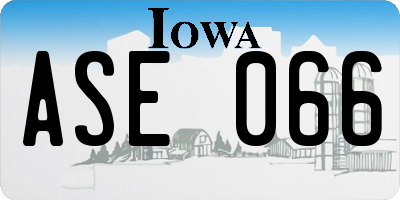 IA license plate ASE066