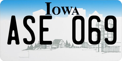 IA license plate ASE069