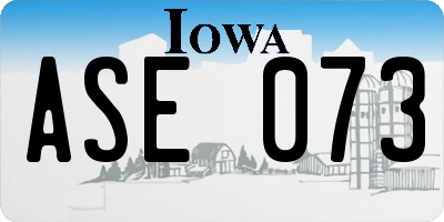 IA license plate ASE073