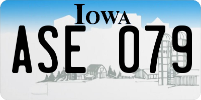 IA license plate ASE079