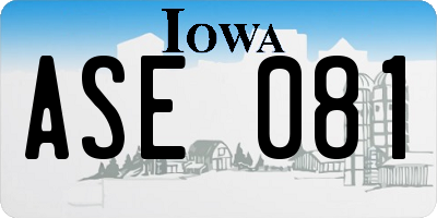 IA license plate ASE081