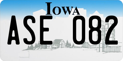 IA license plate ASE082