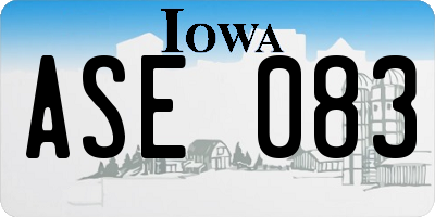 IA license plate ASE083