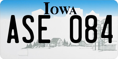 IA license plate ASE084