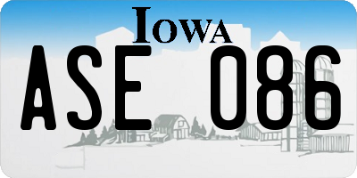 IA license plate ASE086