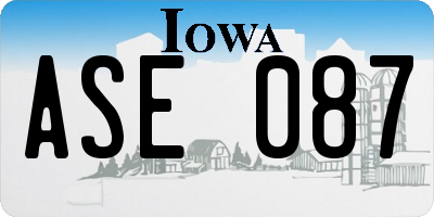 IA license plate ASE087