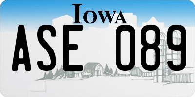 IA license plate ASE089
