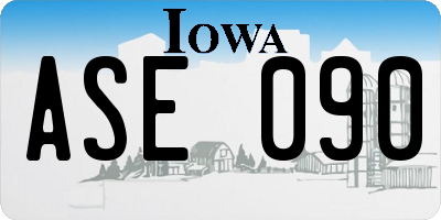 IA license plate ASE090