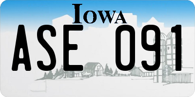 IA license plate ASE091