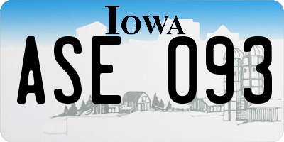 IA license plate ASE093