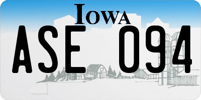 IA license plate ASE094