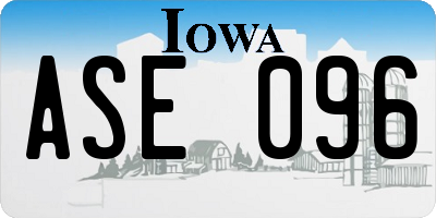 IA license plate ASE096