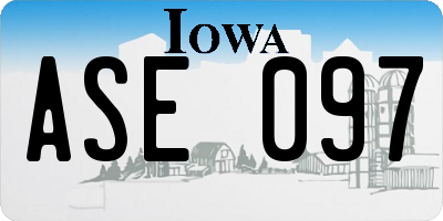 IA license plate ASE097