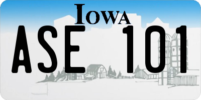 IA license plate ASE101