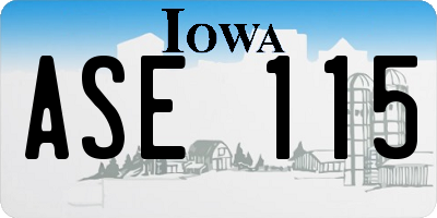 IA license plate ASE115