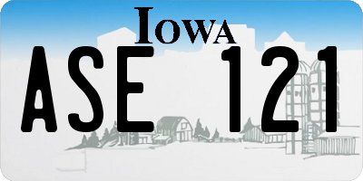 IA license plate ASE121