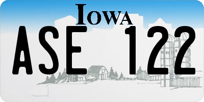 IA license plate ASE122