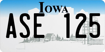 IA license plate ASE125