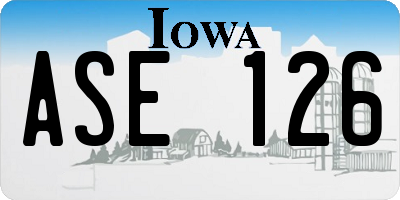 IA license plate ASE126