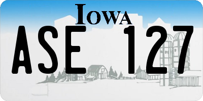 IA license plate ASE127