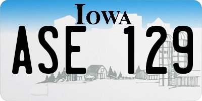 IA license plate ASE129