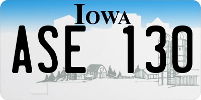 IA license plate ASE130