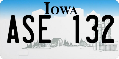 IA license plate ASE132