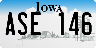 IA license plate ASE146