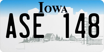 IA license plate ASE148