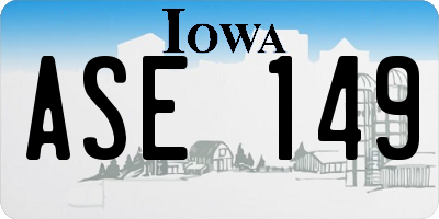 IA license plate ASE149