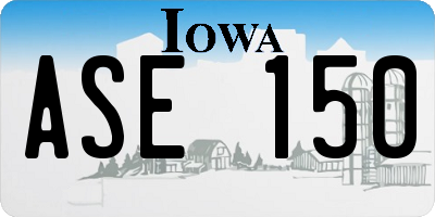 IA license plate ASE150