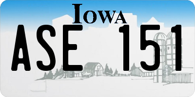 IA license plate ASE151