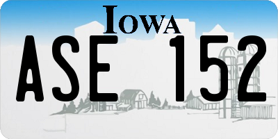 IA license plate ASE152