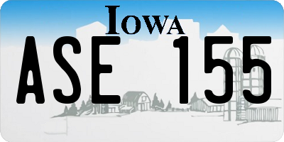 IA license plate ASE155