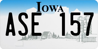 IA license plate ASE157