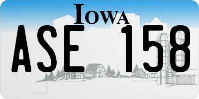 IA license plate ASE158