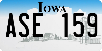 IA license plate ASE159