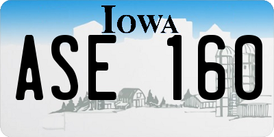 IA license plate ASE160