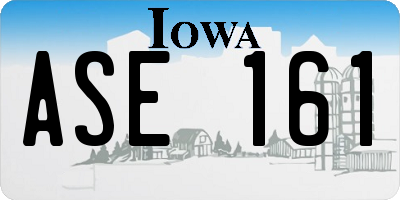 IA license plate ASE161