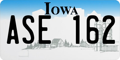 IA license plate ASE162