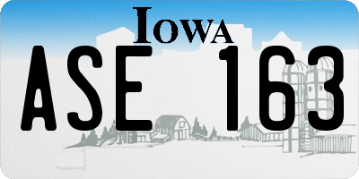 IA license plate ASE163