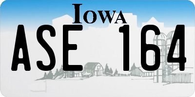 IA license plate ASE164